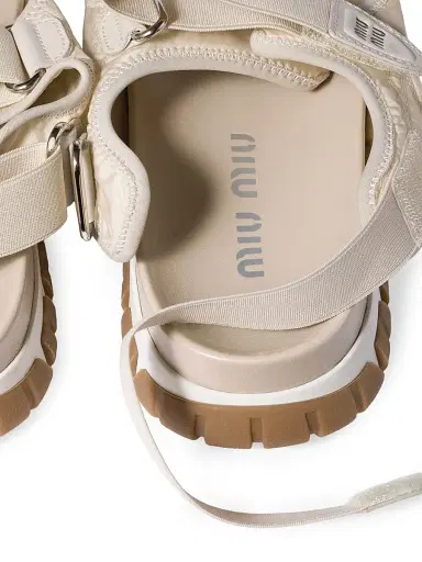 Miu Miu Women's Tyre Technical Fabric and Suede Sandals | Thumbnail 3 Miu Miu Women's Tyre Technical Fabric and Suede Sandals | Thumbnail 3