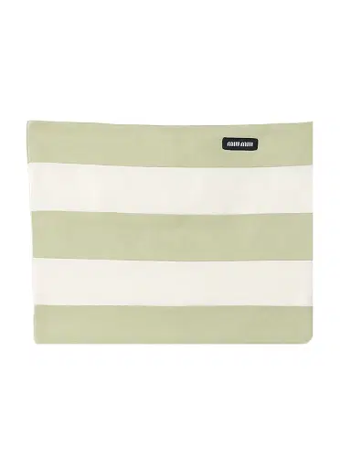 Miu Miu Women's Striped Jersey Top - Green Multi - Size Large | Thumbnail 1