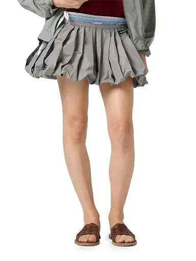 Miu Miu Women's Technical Fabric Mini-Skirt - Grey | Thumbnail 3
