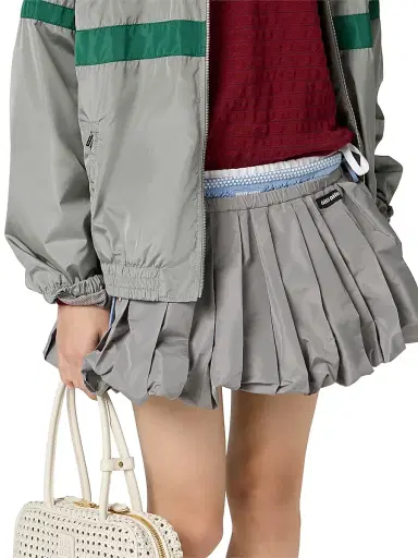 Miu Miu Women's Technical Fabric Mini-Skirt - Grey | Thumbnail 6