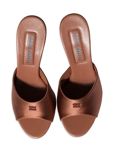 Miu Miu Women's Satin Sandals - Brown - Size 11 | Thumbnail 2 Miu Miu Women's Satin Sandals - Brown - Size 11 | Thumbnail 2