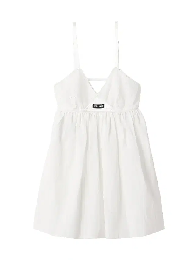 Miu Miu Women's Slubbed Poplin and Eyelet Lace Mini-Dress - White