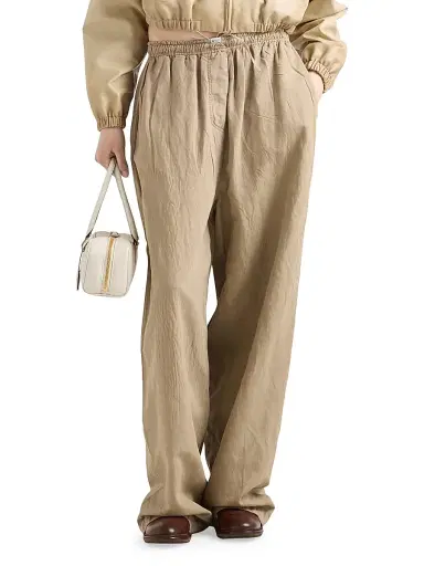 Prada Women's Old Cotton and Linen Pants - Beige | Thumbnail 2