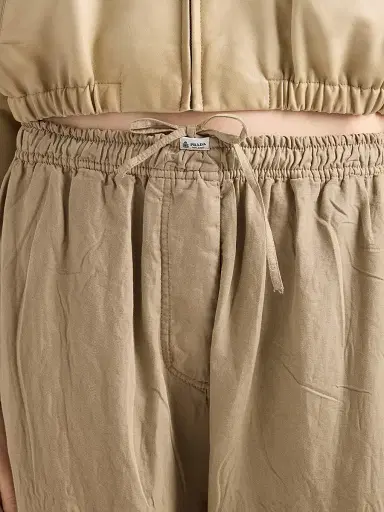 Prada Women's Old Cotton and Linen Pants - Beige | Thumbnail 5