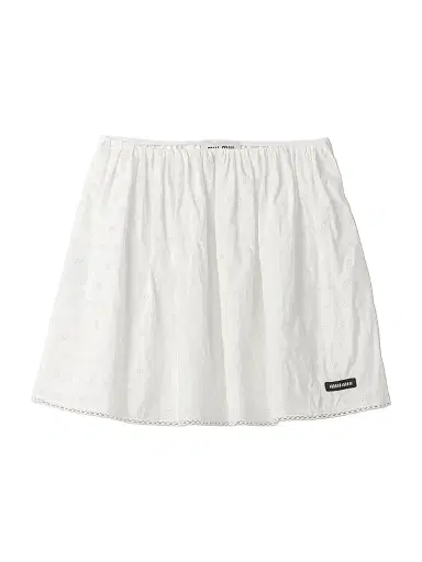Miu Miu Women's Slubbed Eyelet Poplin Skirt - White | Thumbnail 1
