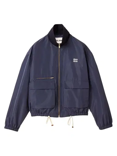 Miu Miu Women's Technical Fabric Blouson Jacket - Blue - Size 0 | Thumbnail 1