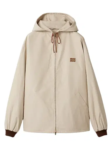 Miu Miu Women's Single-Breasted Panama Cotton Caban Jacket - Beige Khaki - Size 4 | Thumbnail 1