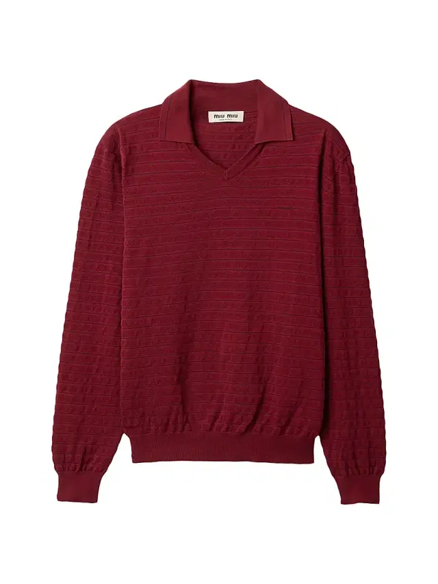 Women's V-Neck Cotton Sweater - Dark Red
