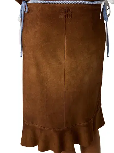 Miu Miu Women's Waxed Suede Skirt | Thumbnail 5 Miu Miu Women's Waxed Suede Skirt | Thumbnail 5