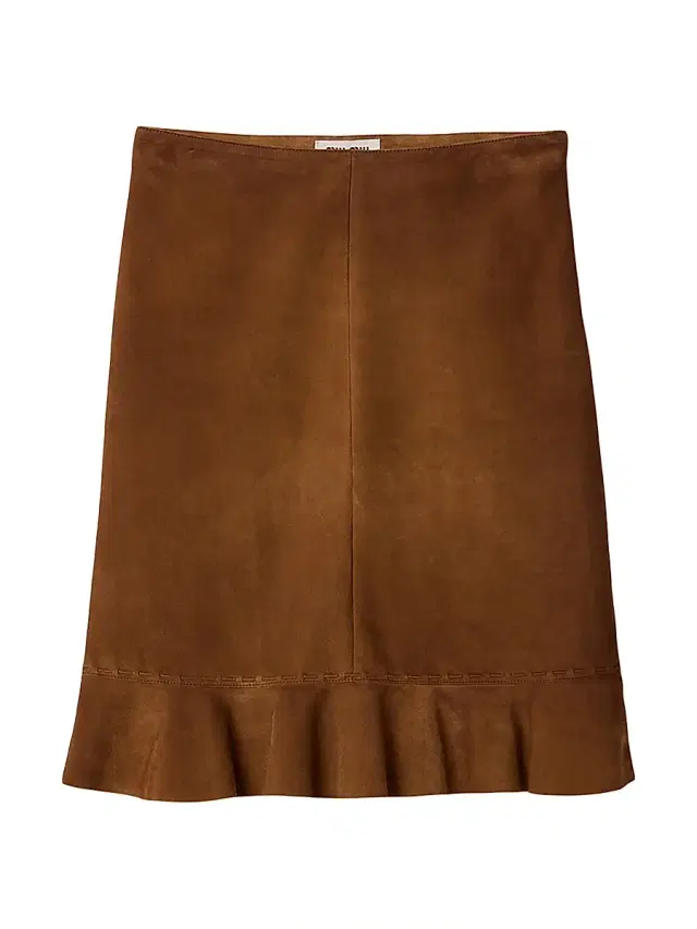 Women's Waxed Suede Skirt - Brown