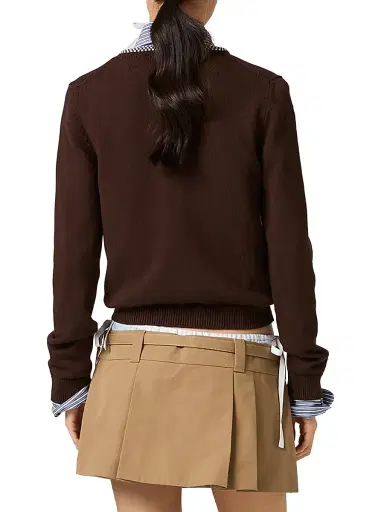 Miu Miu Women's Cotton Cardigan | Thumbnail 3 Miu Miu Women's Cotton Cardigan | Thumbnail 3