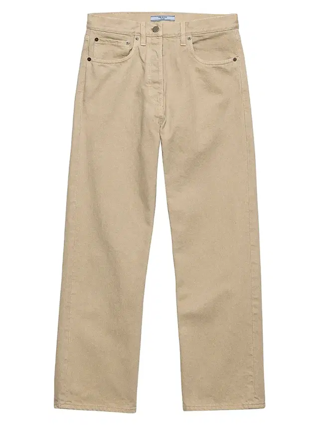 Prada Women's Five-Pocket Denim Jeans - Beige Khaki
