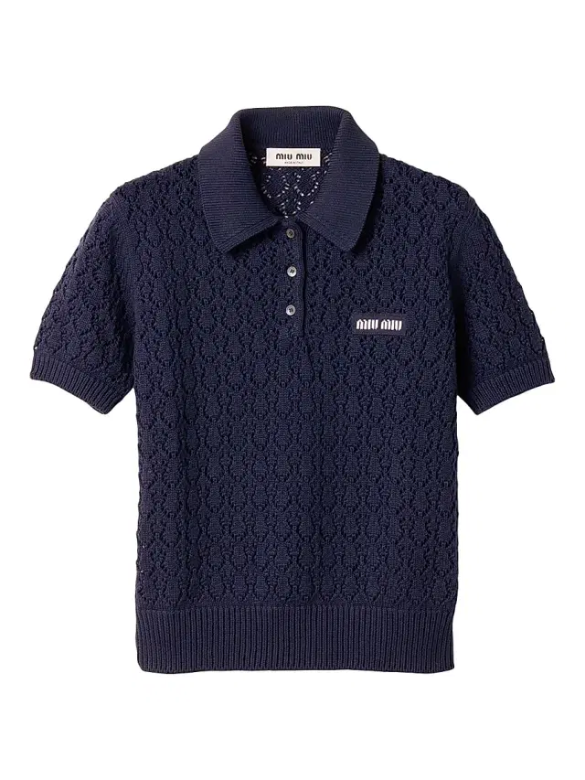 Women's Cotton Polo Shirt - Dark Blue