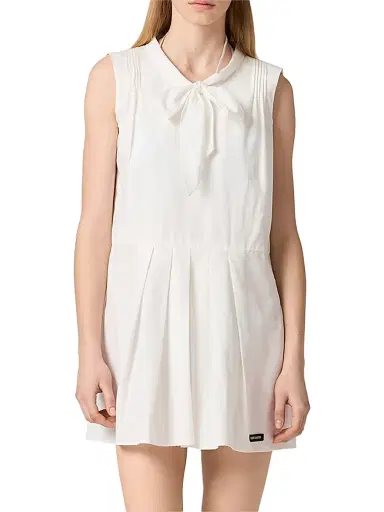 Miu Miu Women's Slubbed Poplin Dress - White | Thumbnail 2