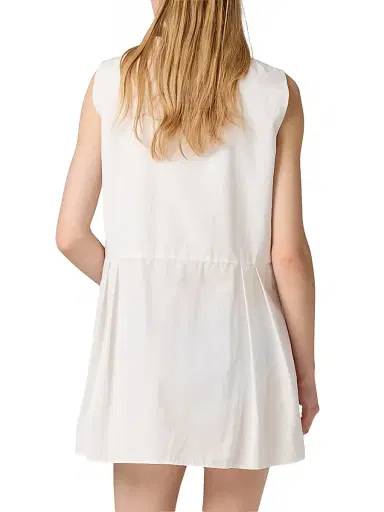 Miu Miu Women's Slubbed Poplin Dress - White | Thumbnail 3