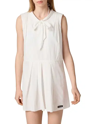 Miu Miu Women's Slubbed Poplin Dress - White | Thumbnail 4