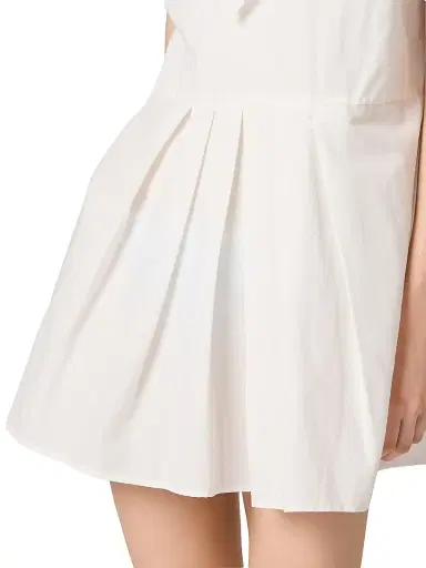 Miu Miu Women's Slubbed Poplin Dress - White | Thumbnail 5