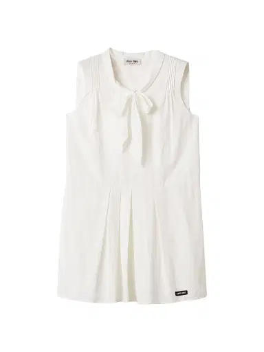 Miu Miu Women's Slubbed Poplin Dress - White | Thumbnail 1