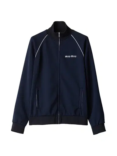 Miu Miu Women's Technical Jersey Blouson Jacket - Blue | Thumbnail 1