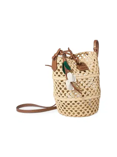 Miu Miu Women's Raffia Crochet Pouch - Beige Khaki | Thumbnail 4 Miu Miu Women's Raffia Crochet Pouch - Beige Khaki | Thumbnail 4