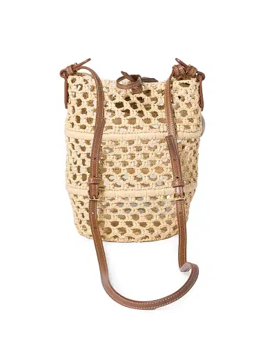 Miu Miu Women's Raffia Crochet Pouch - Beige Khaki | Thumbnail 5 Miu Miu Women's Raffia Crochet Pouch - Beige Khaki | Thumbnail 5