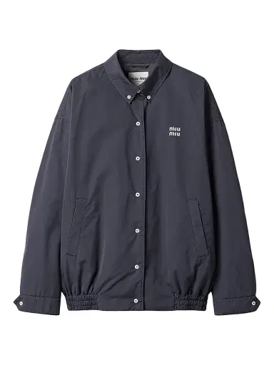 Miu Miu Women's Old Poplin Blouson Jacket - Grey - Size 6 | Thumbnail 1