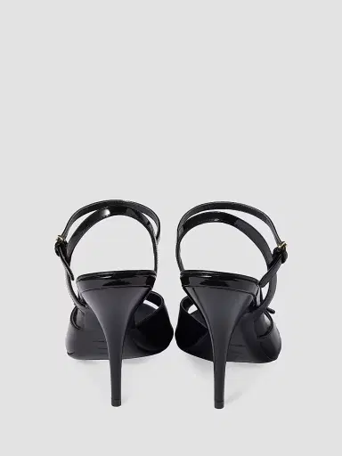 Miu Miu Women's Patent Leather Sandals with Buckles - Black - Size 6.5 | Thumbnail 2