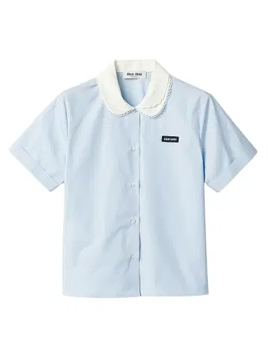Miu Miu Women's Poplin Shirt - Blue - Size 0 | Thumbnail 1