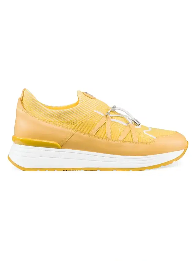 Stefano Ricci Men's Calfskin Leather Sneakers - Yellow