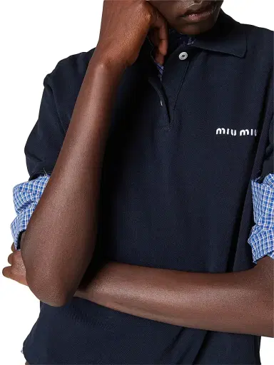 Miu Miu Women's Checked Shirt - Blue - Size 8 | Thumbnail 5 Miu Miu Women's Checked Shirt - Blue - Size 8 | Thumbnail 5