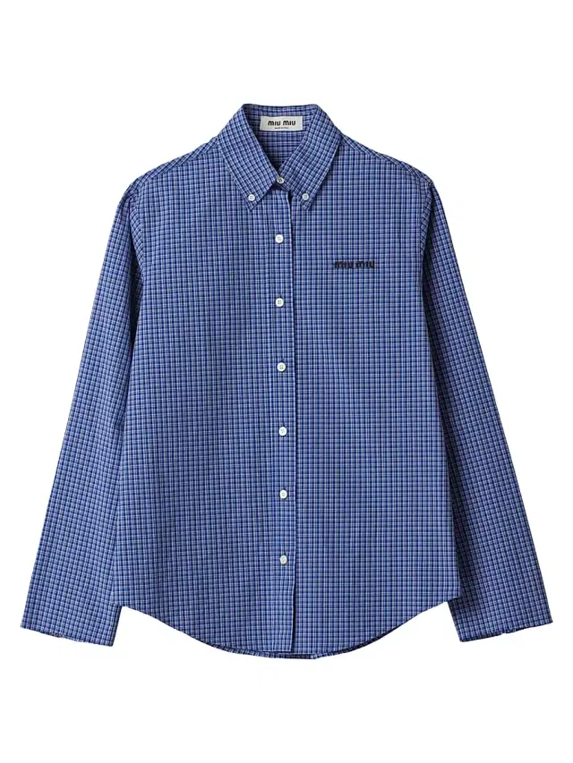 Miu Miu Women's Checked Shirt - Blue