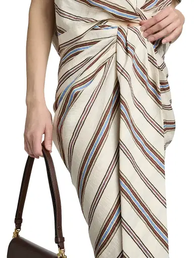 A.L.C. Women's Rhodes Striped Linen-Blend Midi-Skirt | Thumbnail 6 A.L.C. Women's Rhodes Striped Linen-Blend Midi-Skirt | Thumbnail 6