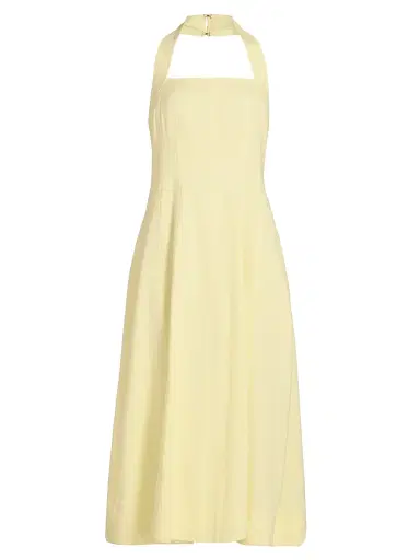A.L.C. Women's Elinor Linen-Blend Midi-Dress - Light Canary | Thumbnail 1 A.L.C. Women's Elinor Linen-Blend Midi-Dress - Light Canary | Thumbnail 1