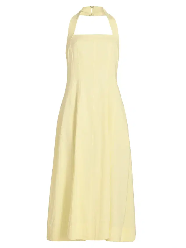 A.L.C. Women's Elinor Linen-Blend Midi-Dress - Light Canary