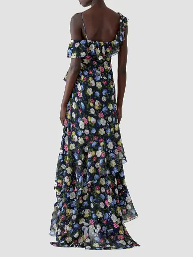 Carolina Herrera Women's Cabana Floral One-Shoulder Cap-Sleeve Ruffled Gown | Thumbnail 4