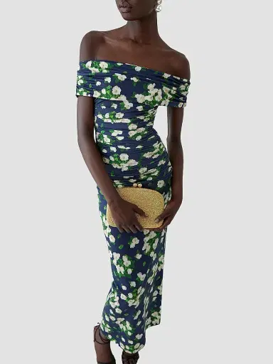 Carolina Herrera Women's Cabana Floral Off-The-Shoulder Gathered Maxi Dress | Thumbnail 4
