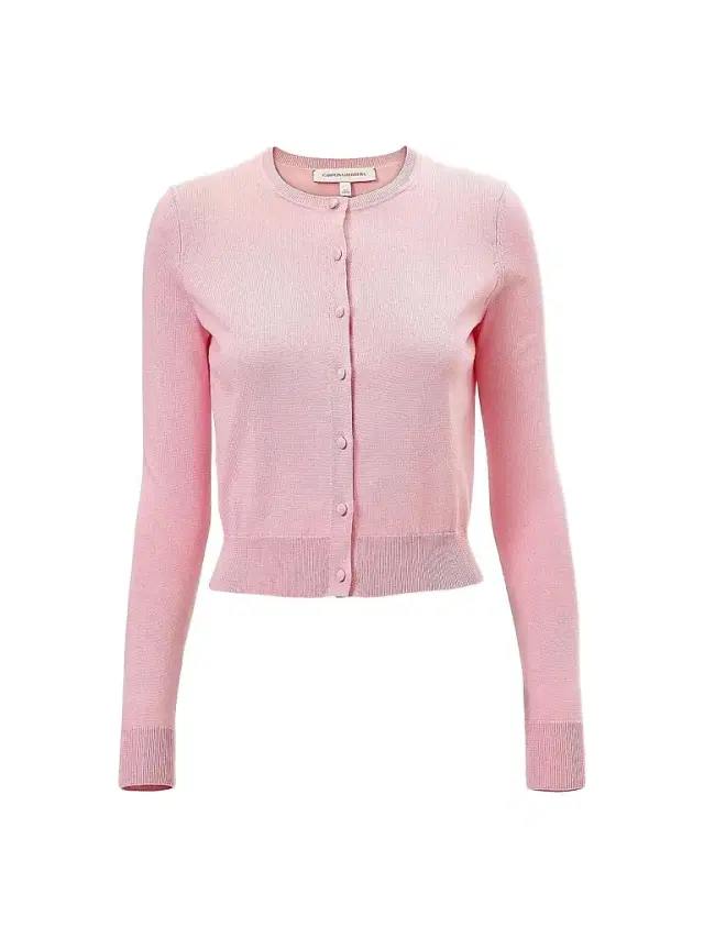 Carolina Herrera Women's Cabana Crewneck Silk-Cotton Long-Sleeve Cardigan - Rosewater