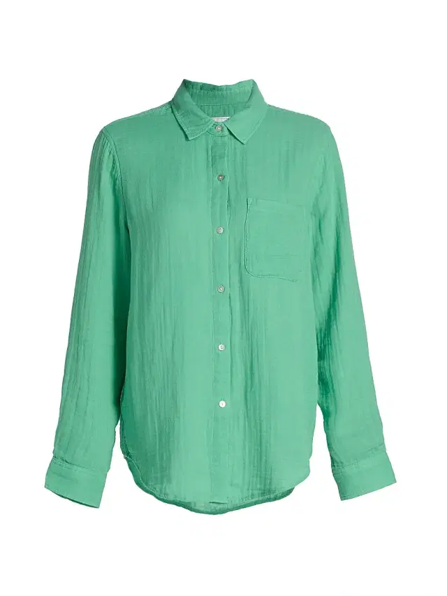 Women's Ellis Crinkled Cotton Shirt - Clover