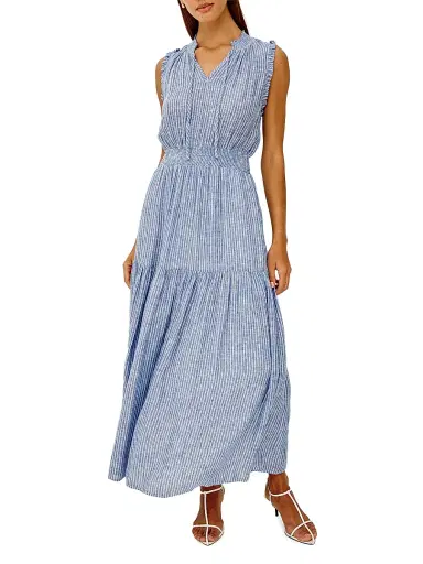 Rails Women's Alessi Striped Linen-Blend Maxi Dress - Barletta Stripe | Thumbnail 3