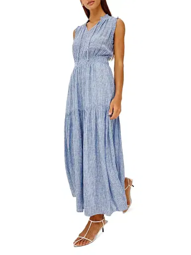 Rails Women's Alessi Striped Linen-Blend Maxi Dress - Barletta Stripe | Thumbnail 4