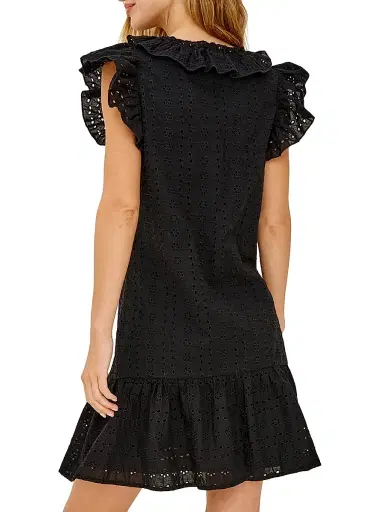RAILS Women's Essie Eyelet Cotton A-Line minidress - Black Eyelet - Size XS | Thumbnail 5