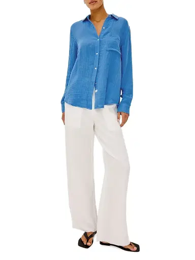 Rails Women's Ellis Cotton Shirt - French Blue | Thumbnail 2 Rails Women's Ellis Cotton Shirt - French Blue | Thumbnail 2