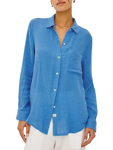 Rails Women's Ellis Cotton Shirt - French Blue | Thumbnail 3 Rails Women's Ellis Cotton Shirt - French Blue | Thumbnail 3