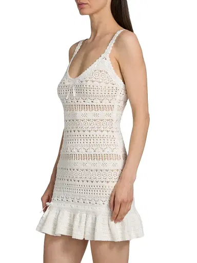 LoveShackFancy Women's Madiya Eyelet Cotton Minidress - Coastal Sand - Size XL | Thumbnail 4 LoveShackFancy Women's Madiya Eyelet Cotton Minidress - Coastal Sand - Size XL | Thumbnail 4