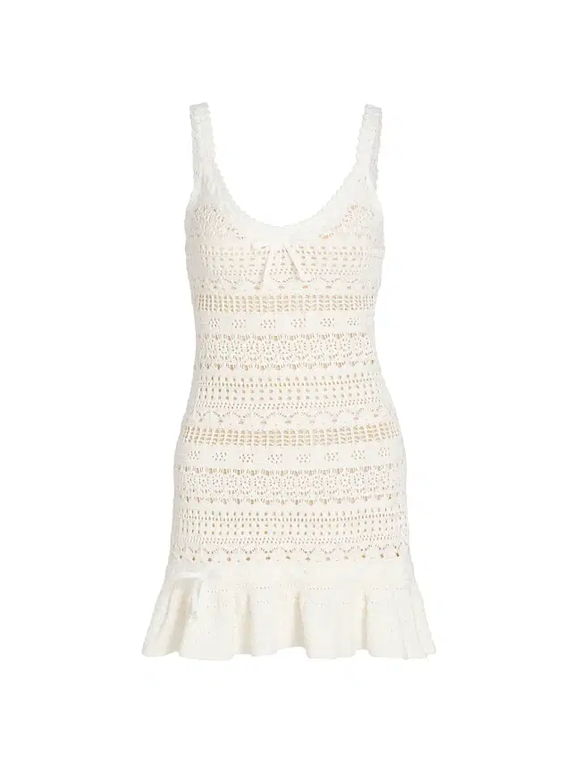 LoveShackFancy Women's Madiya Eyelet Cotton Minidress - Coastal Sand
