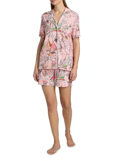Johnny Was Women's Printed Cotton-Modal Short Pajamas - Delphina - Size Small | Thumbnail 2