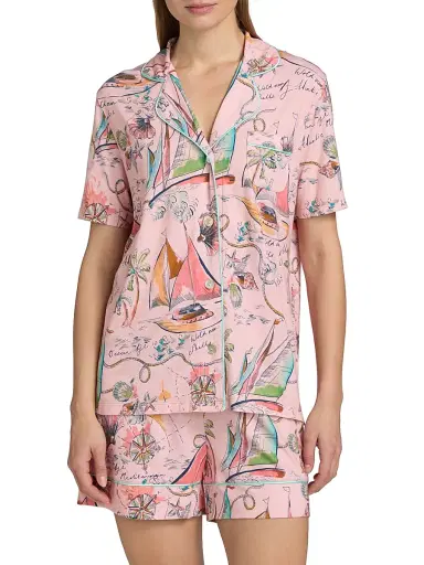 Johnny Was Women's Printed Cotton-Modal Short Pajamas - Delphina - Size Small | Thumbnail 3