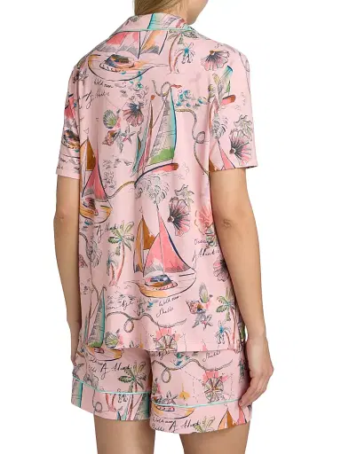 Johnny Was Women's Printed Cotton-Modal Short Pajamas - Delphina - Size Small | Thumbnail 5