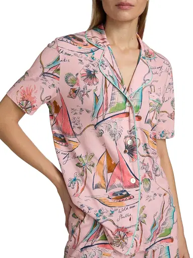 Johnny Was Women's Printed Cotton-Modal Short Pajamas - Delphina - Size Small | Thumbnail 6