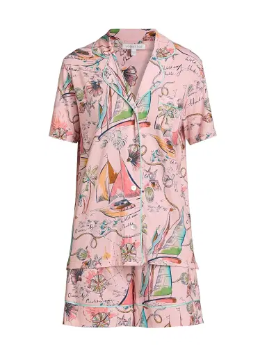Johnny Was Women's Printed Cotton-Modal Short Pajamas - Delphina - Size Small | Thumbnail 1
